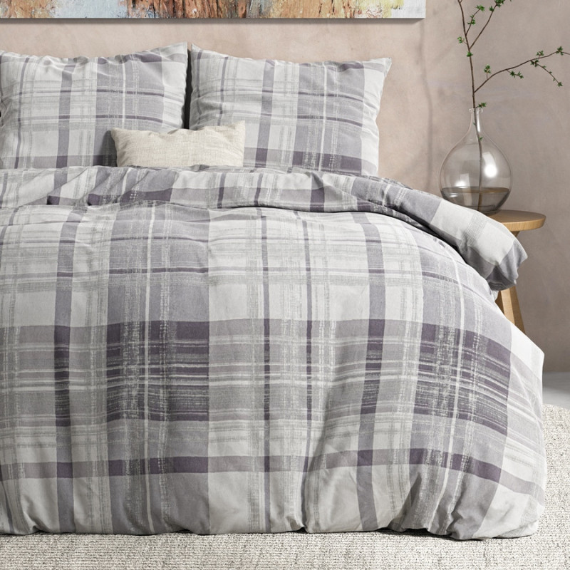 Flonel sengesæt Flonel Theotis Grey fra MytrendyHome.dk