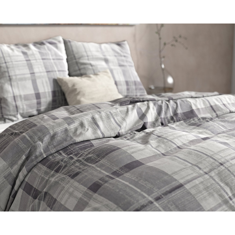 Flonel sengesæt Flonel Theotis Grey fra MytrendyHome.dk