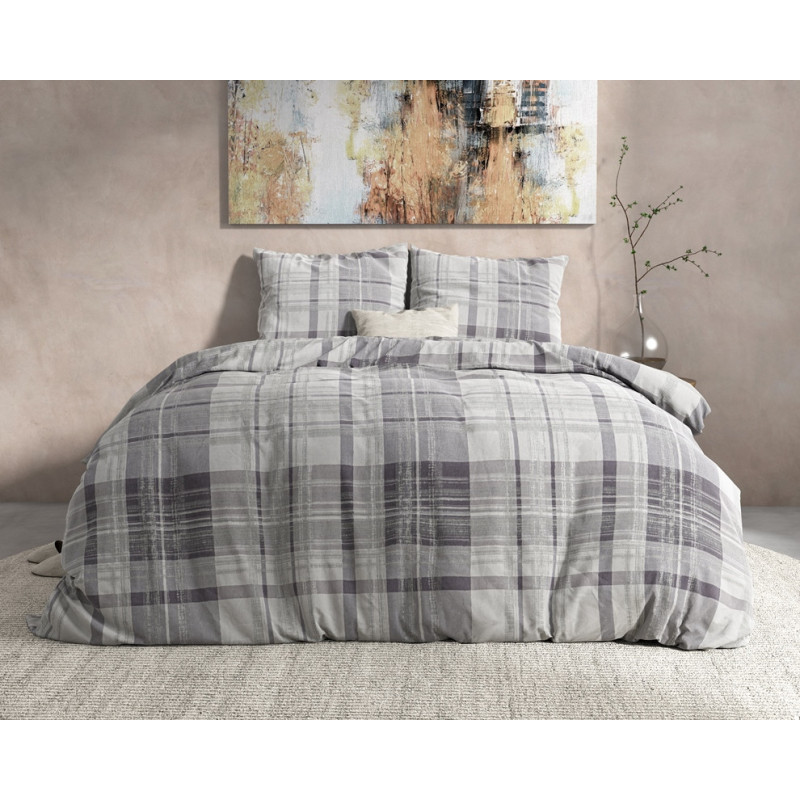 Flonel sengesæt Flonel Theotis Grey fra MytrendyHome.dk