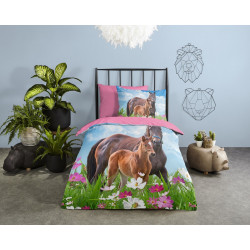 Sengesæt Horses med Hest med Føl fra MyTrendyhome.dk