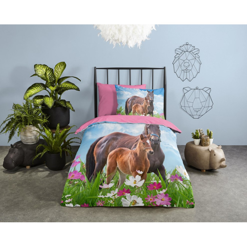 Sengesæt Horses med Hest med Føl fra MyTrendyhome.dk