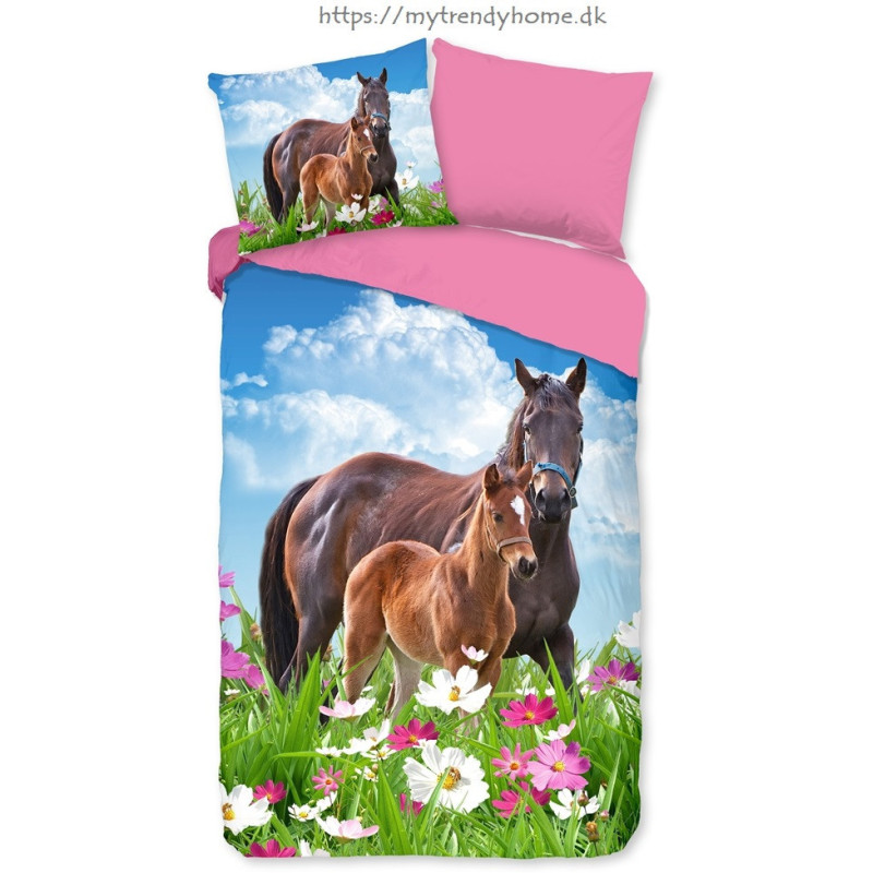 Sengesæt Horses med Hest med Føl fra MyTrendyhome.dk
