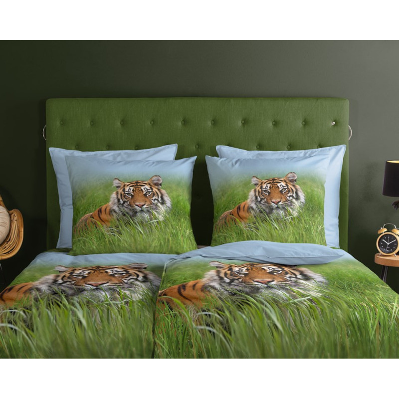 Sengesæt Tiger, Grøn i 100% bomuld fra MyTrendyHome.dk