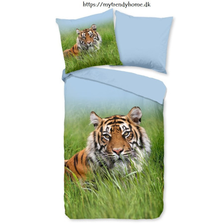 Sengesæt Tiger, Grøn i 100% bomuld fra MyTrendyHome.dk