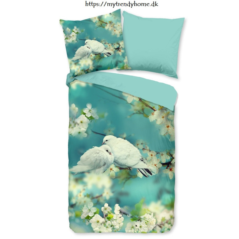 Sengesæt Loving med hvide fugle og blomster fra MyTrendyHome.dk