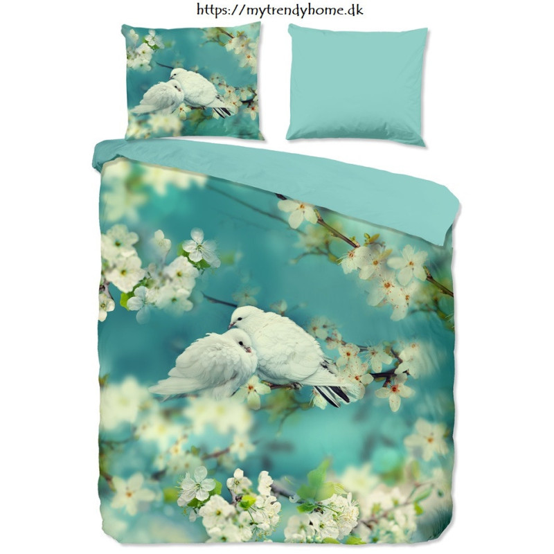 Sengesæt Loving med hvide fugle og blomster fra MyTrendyHome.dk