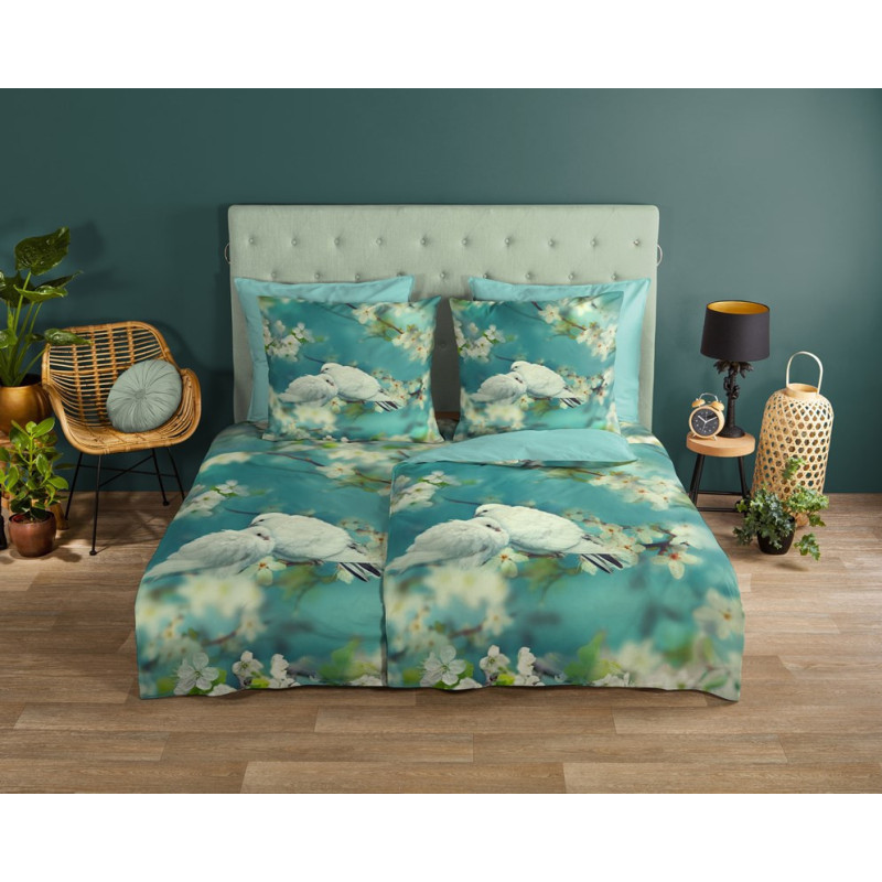 Sengesæt Loving med hvide fugle og blomster fra MyTrendyHome.dk