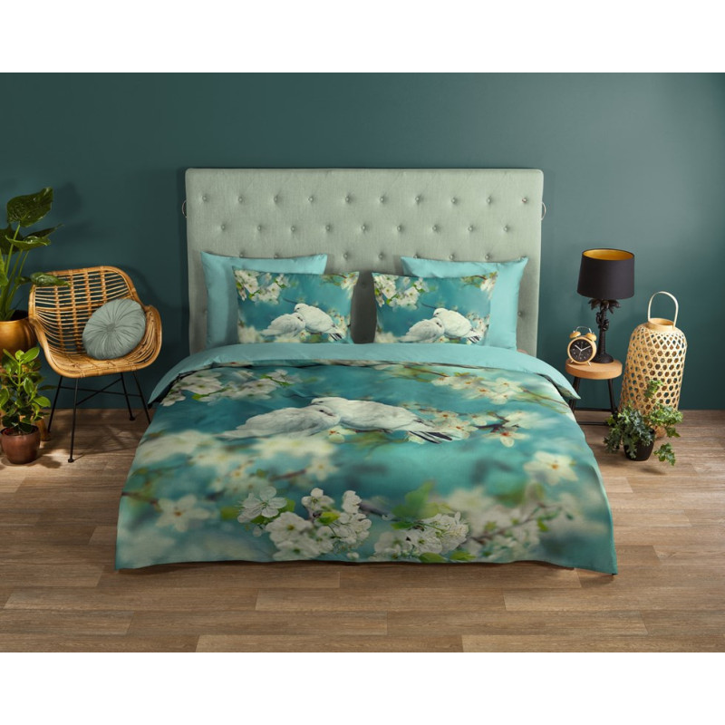 Sengesæt Loving med hvide fugle og blomster fra MyTrendyHome.dk