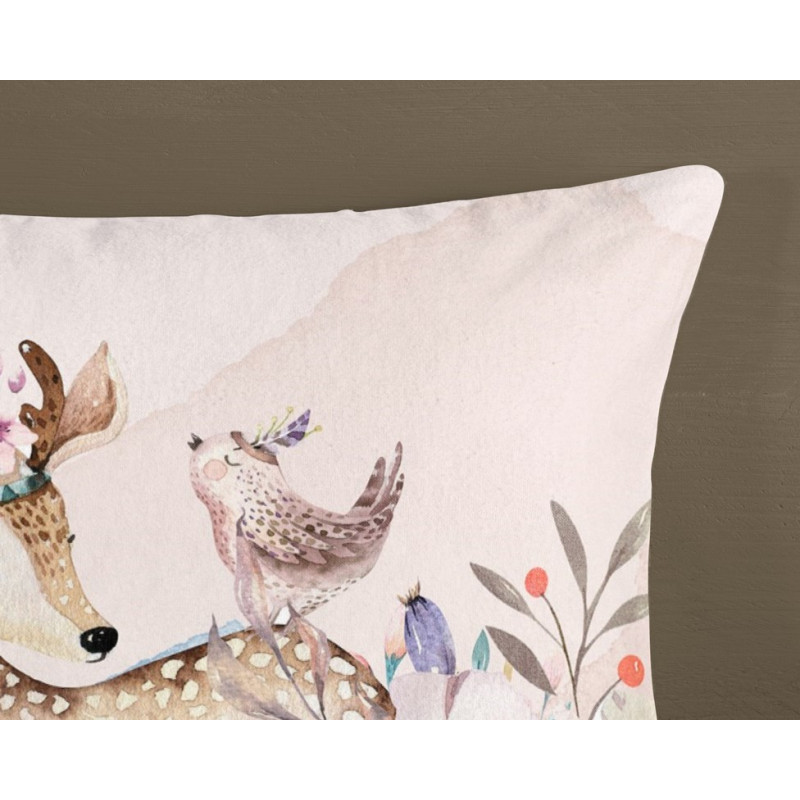 Flonel sengesæt Deer Josy med hjort i 100% bomuld fra MyTrendyHome.dk