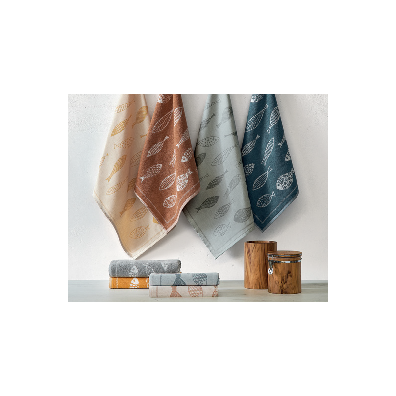 Køkkensæt Fisk med viskestykke/frotte håndklæde fra MyTrendyHome.dk