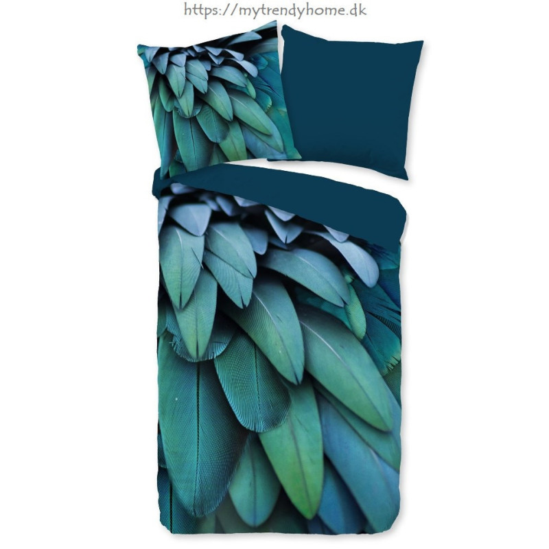 Sengesæt Feather, petrol i micropercal fra MyTrendyHome.dk