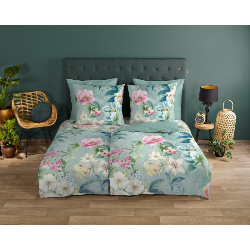 Sengelinned Casa i højeste kvalitet, lavet af fine 100% luksus bomuld med haveblomster fra MyTrendyHome.dk