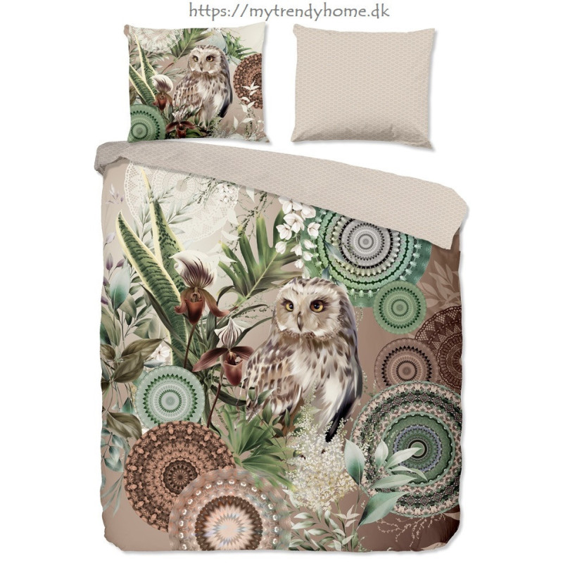 Flonel sengesæt Kirja med mandala og ugle fra MyTrendyHome.dk