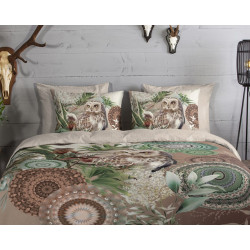 Flonel sengesæt Kirja med mandala og ugle fra MyTrendyHome.dk