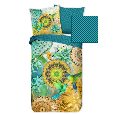 Bomuldssatin sengetøj Giada med mandala ornament fra MytrendyHome.dk