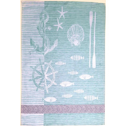 Jacquard Viskestykke Nautica 50x70 cm  i 50% bomuld50% hør, Fremstillet i Tyskland