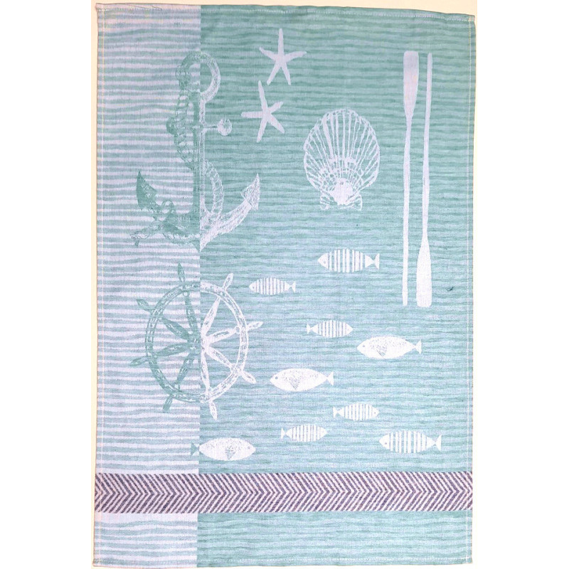 Jacquard Viskestykke Nautica 50x70 cm  i 50% bomuld50% hør, Fremstillet i Tyskland