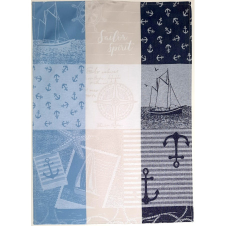 Jacquard Viskestykke SAILOR 50x70 cm  i 100% bomuld, Fremstillet i Tyskland