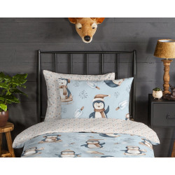 Flonel sengesæt Pingvin Jani fra MyTrendyHome.dk