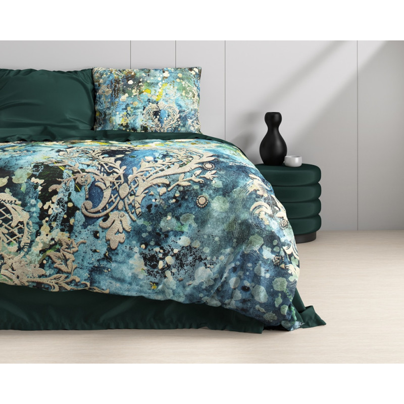 Sengesæt Ocean Drops Blue i bomuldssatin fra MyTrendyHome.dk