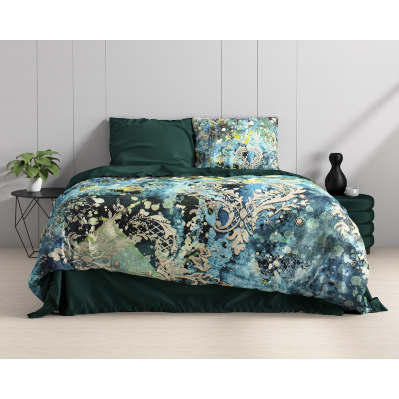Sengesæt Ocean Drops Blue i bomuldssatin fra MyTrendyHome.dk