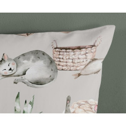 Børnesengetøj Catlife i bomuld med lille katte fra MyTrendyHome.dk