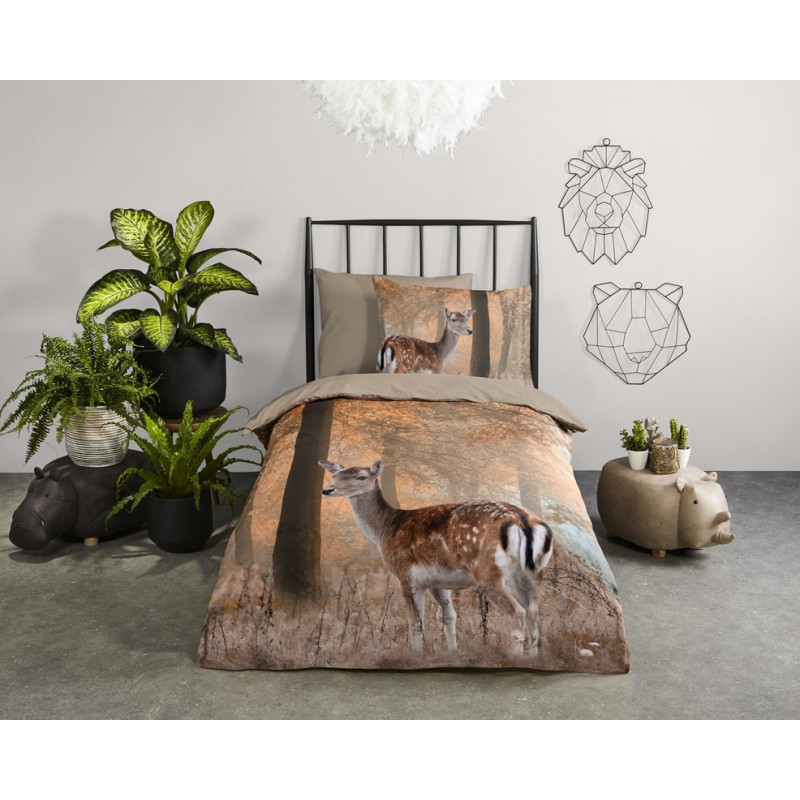 Sengesæt Efterår hjorte i 100% bomuld med hjort på fra MyTrendyHome.dk