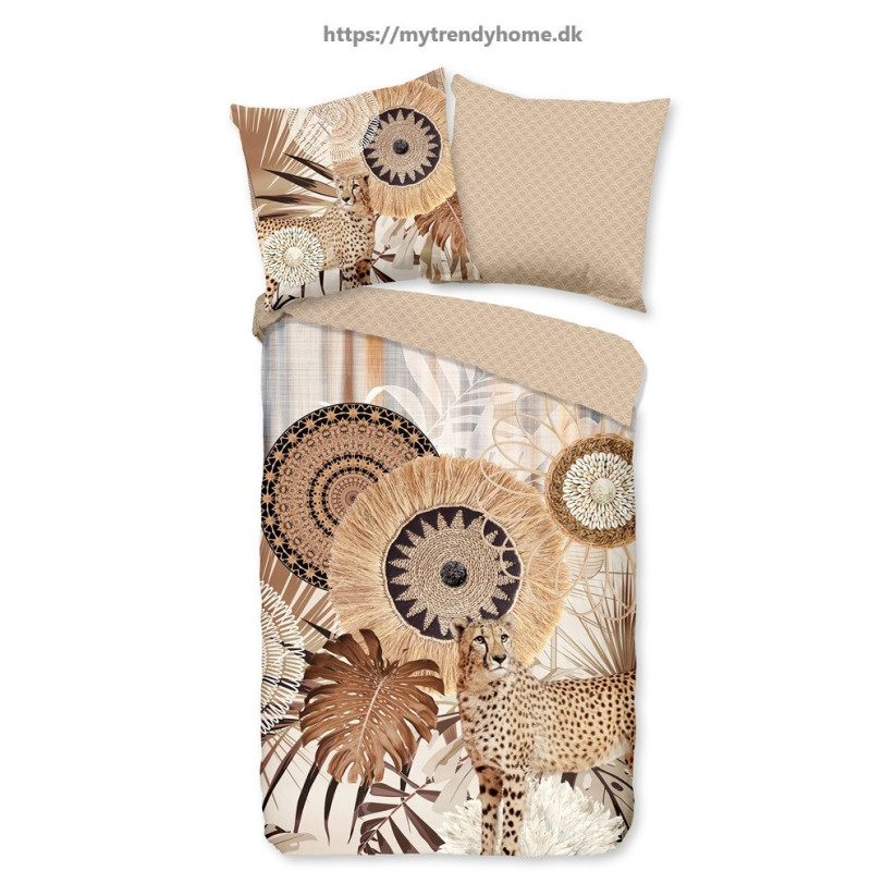 Bomuldssatin sengetøj Raeni med mandala og leopard ornament fra MytrendyHome.dk