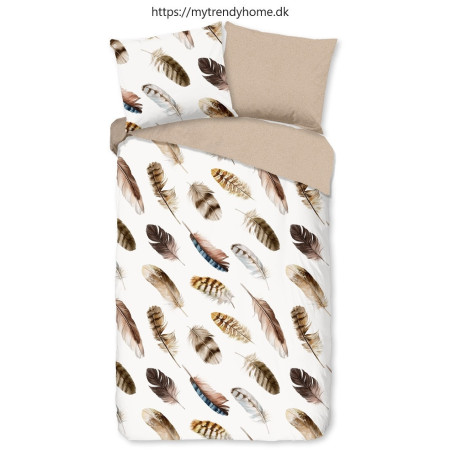 Sengesæt Feather Sand med multifaver fjer i bomuld fra MyTrendyHome.dk