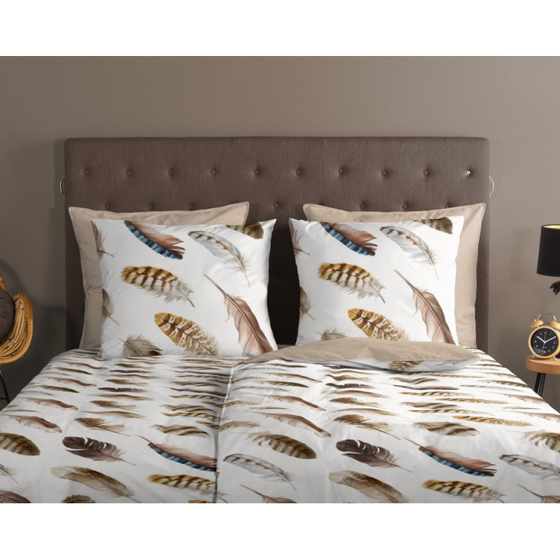 Sengesæt Feather Sand med multifaver fjer i bomuld fra MyTrendyHome.dk
