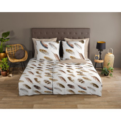 Sengesæt Feather Sand med multifaver fjer i bomuld fra MyTrendyHome.dk