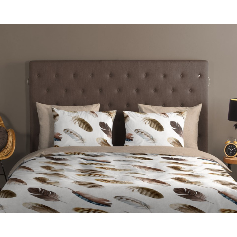 Sengesæt Feather Sand med multifaver fjer i bomuld fra MyTrendyHome.dk
