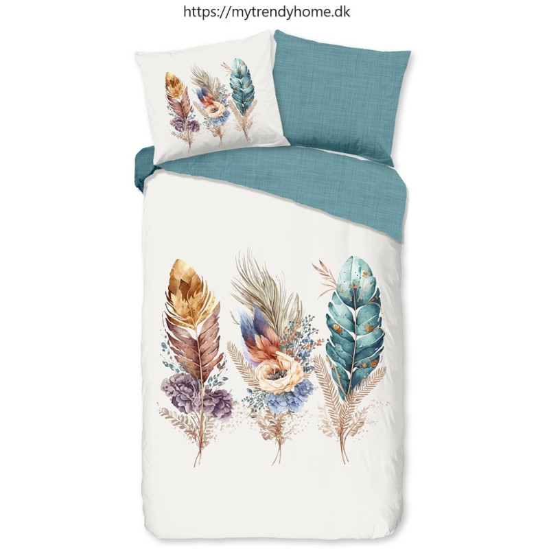 Sengesæt Feather Multi med multifaver fjer, bomuld fra MyTrendyHome.dk