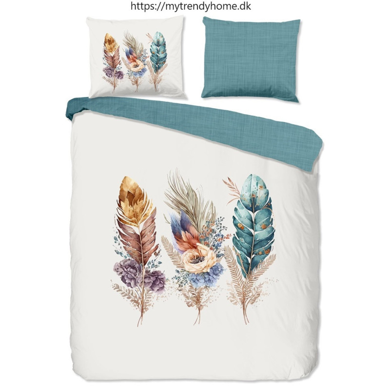Sengesæt Feather Multi med multifaver fjer, bomuld fra MyTrendyHome.dk