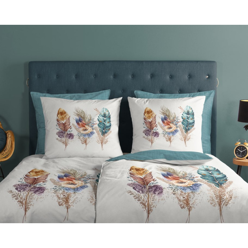 Sengesæt Feather Multi med multifaver fjer, bomuld fra MyTrendyHome.dk
