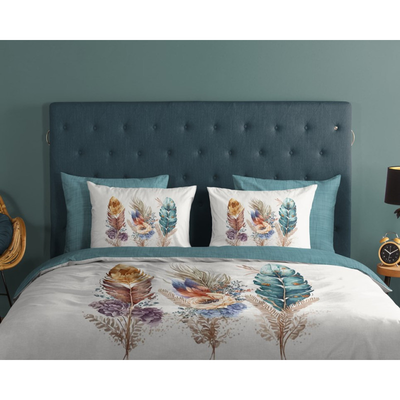 Sengesæt Feather Multi med multifaver fjer, bomuld fra MyTrendyHome.dk