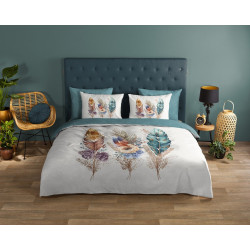 Sengesæt Feather Multi med multifaver fjer, bomuld fra MyTrendyHome.dk