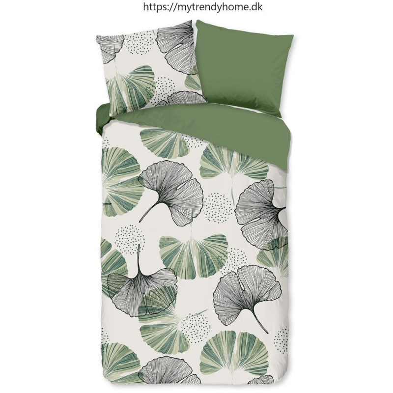 Sengesæt Ginkgo, Grøn med binkgo blade fra MyTrendyHome.dk