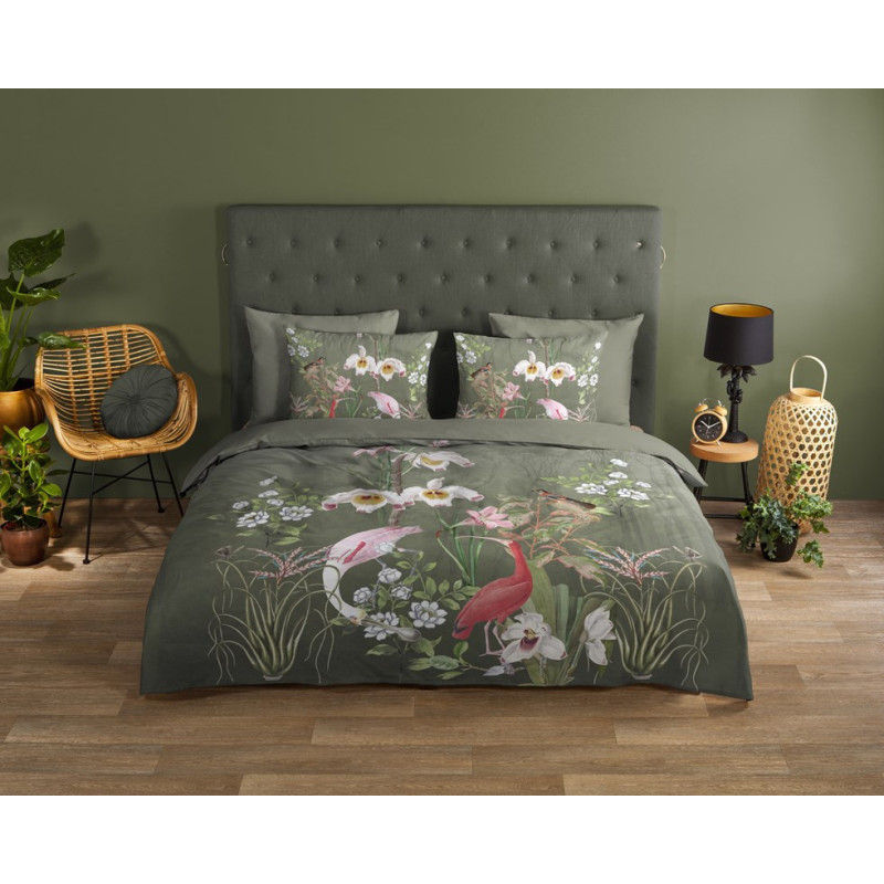 Sengesæt Lesli med eksotiske blomster i ren bomuld fra MyTrendyHome.dk