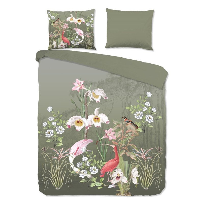 Sengesæt Lesli med eksotiske blomster i ren bomuld fra MyTrendyHome.dk