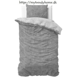 Flonel sengesæt Washed Cotton Grå fra MyTrendyHome.dk