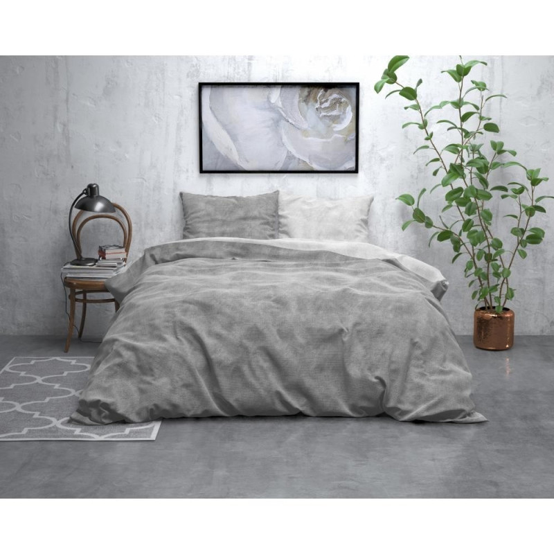 Flonel sengesæt Washed Cotton Grå fra MyTrendyHome.dk