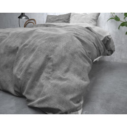 Flonel sengesæt Washed Cotton Grå fra MyTrendyHome.dk
