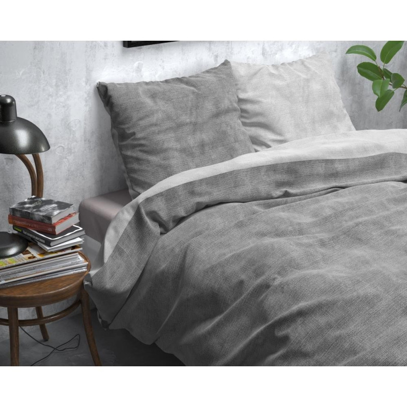 Flonel sengesæt Washed Cotton Grå fra MyTrendyHome.dk