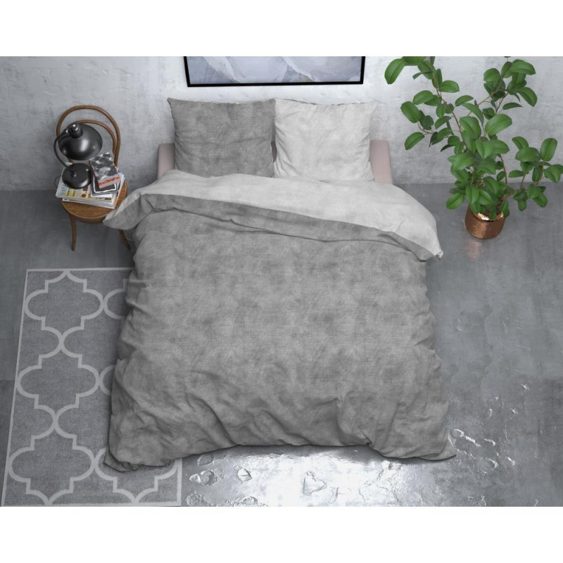 Flonel sengesæt Washed Cotton Grå fra MyTrendyHome.dk