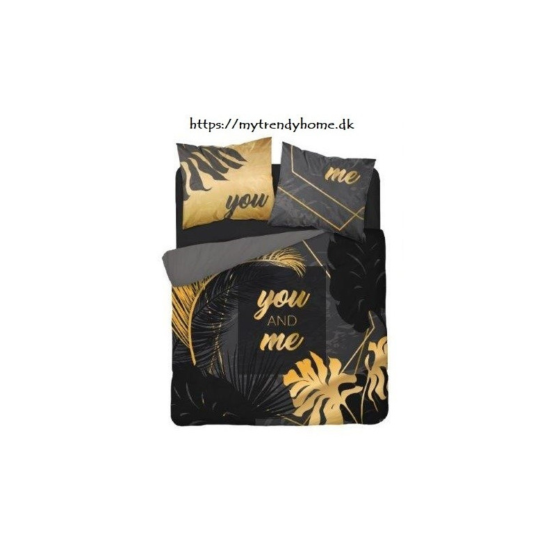 Sengesæt You & Me, Black/Gold fra MyTrendyHome.dk