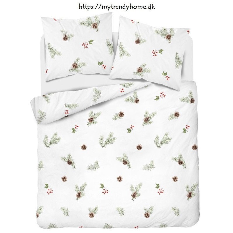 Julesengesæt Hvid Jul med julemotiv i ren bomuld fra MyTrendyHome.dk