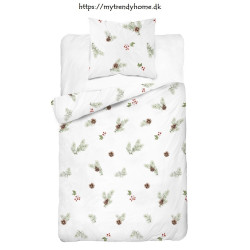 Julesengesæt Hvid Jul med julemotiv i ren bomuld fra MyTrendyHome.dk