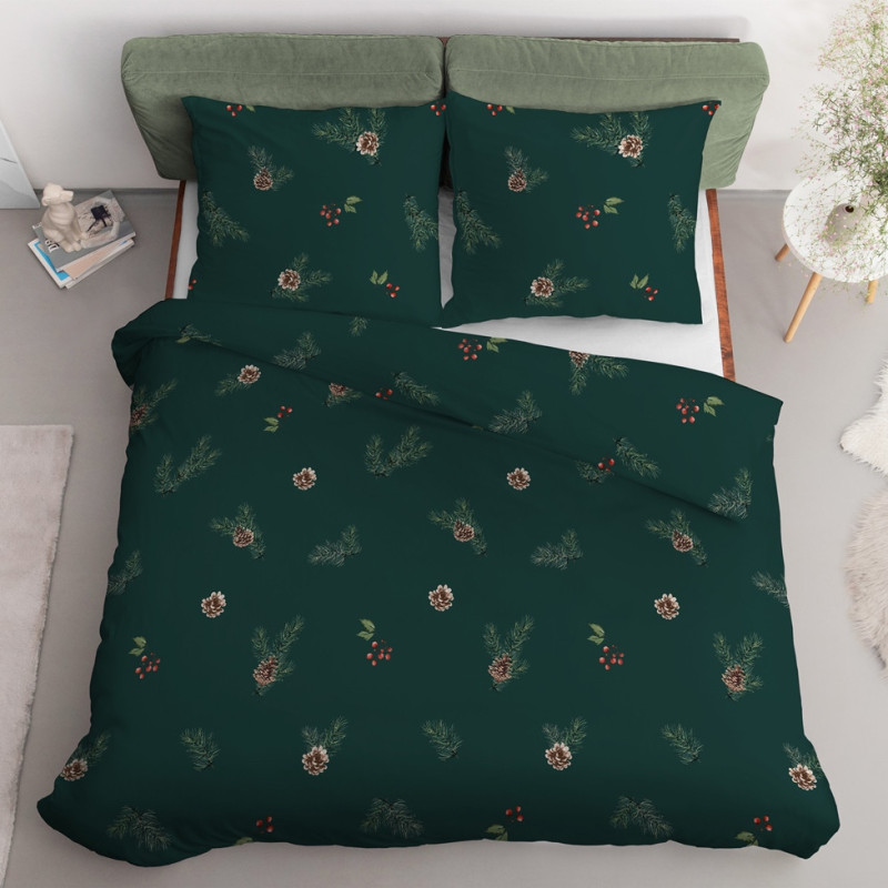 Julesengesæt Hvid Jul med julemotiv i ren bomuld fra MyTrendyHome.dk