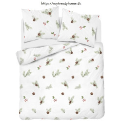 Julesengesæt Hvid Jul med julemotiv i ren bomuld fra MyTrendyHome.dk
